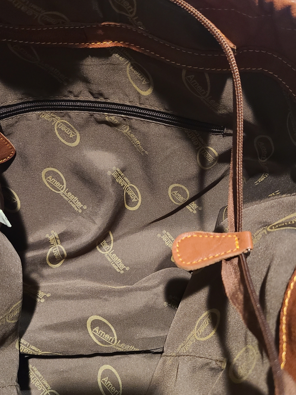 AmeriLeather Brown Studded Leather Hobo Bag - Gem